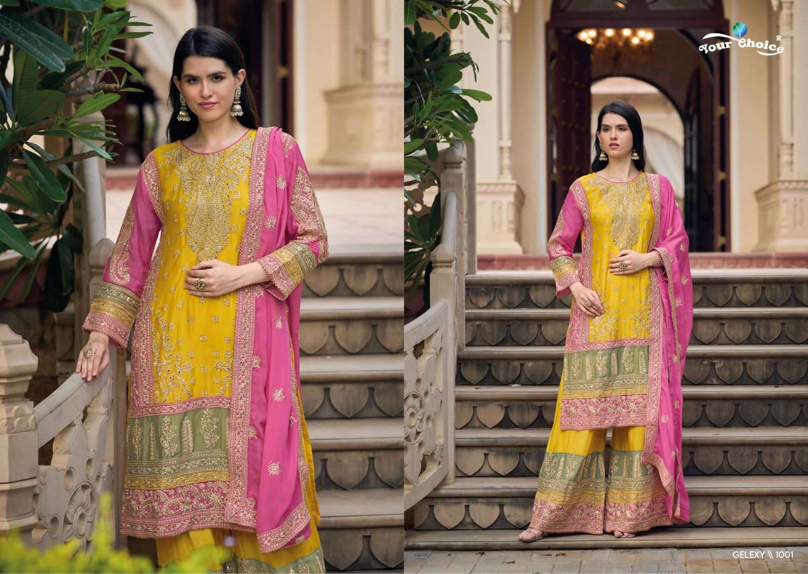GALAXY semi pure Chinon readymade Salwar Kameez Wholesale catalog