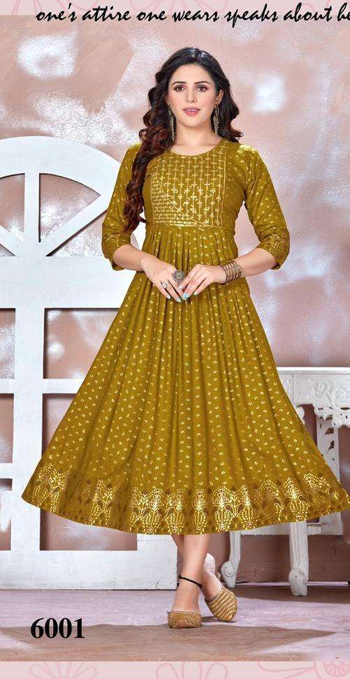 GOLDEN BE RICH 2 Rayon 14 Kg  Foil Prints Kurti Wholesale  catalog