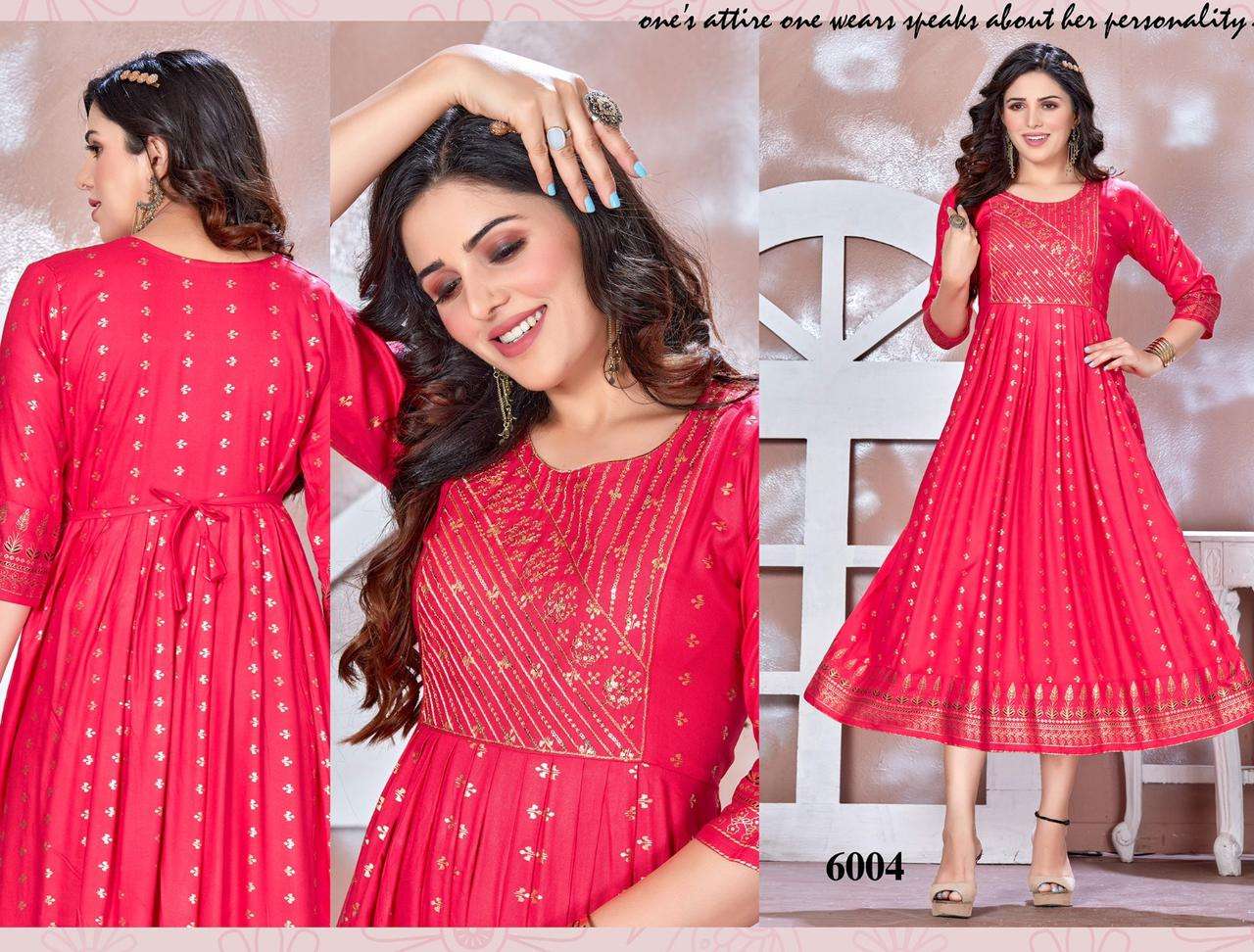 GOLDEN BE RICH 2 Rayon 14 Kg  Foil Prints Kurti Wholesale  catalog