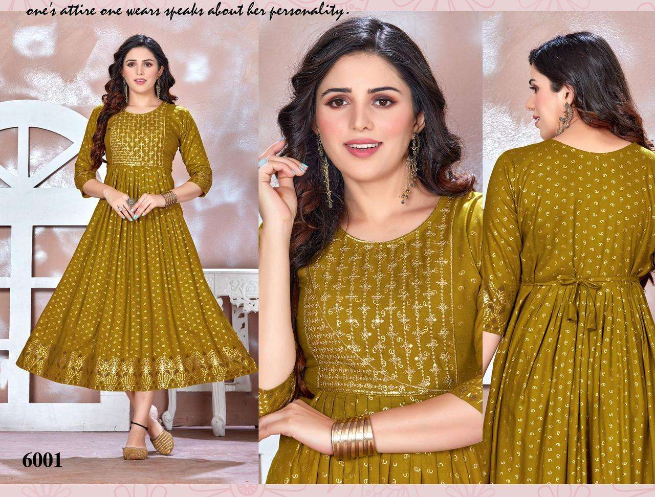 GOLDEN BE RICH 2 Rayon 14 Kg  Foil Prints Kurti Wholesale  catalog