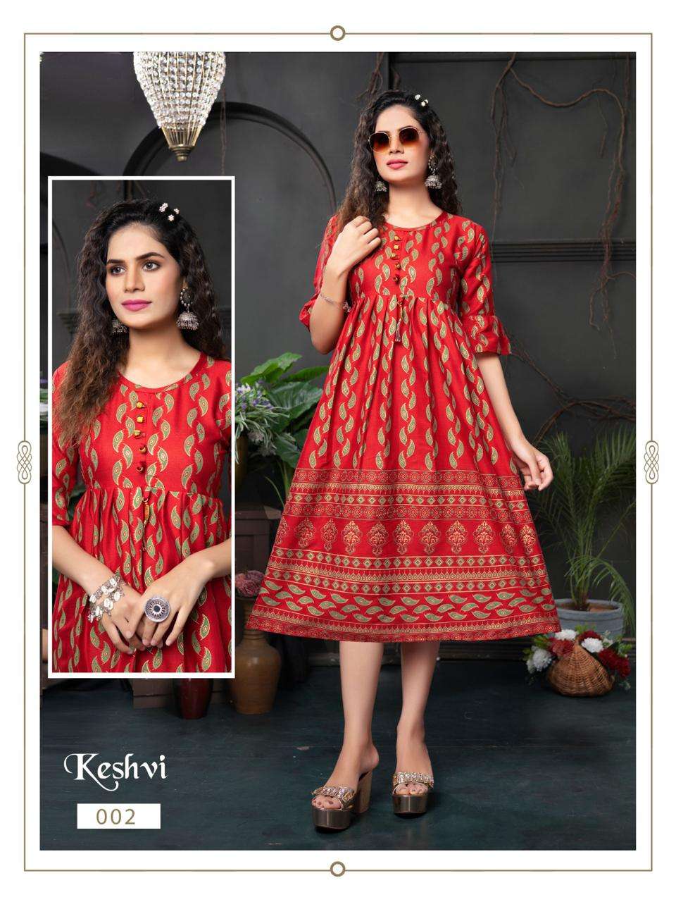 GOLDEN KESHVI Screen Printed Kurti Wholesale catalog