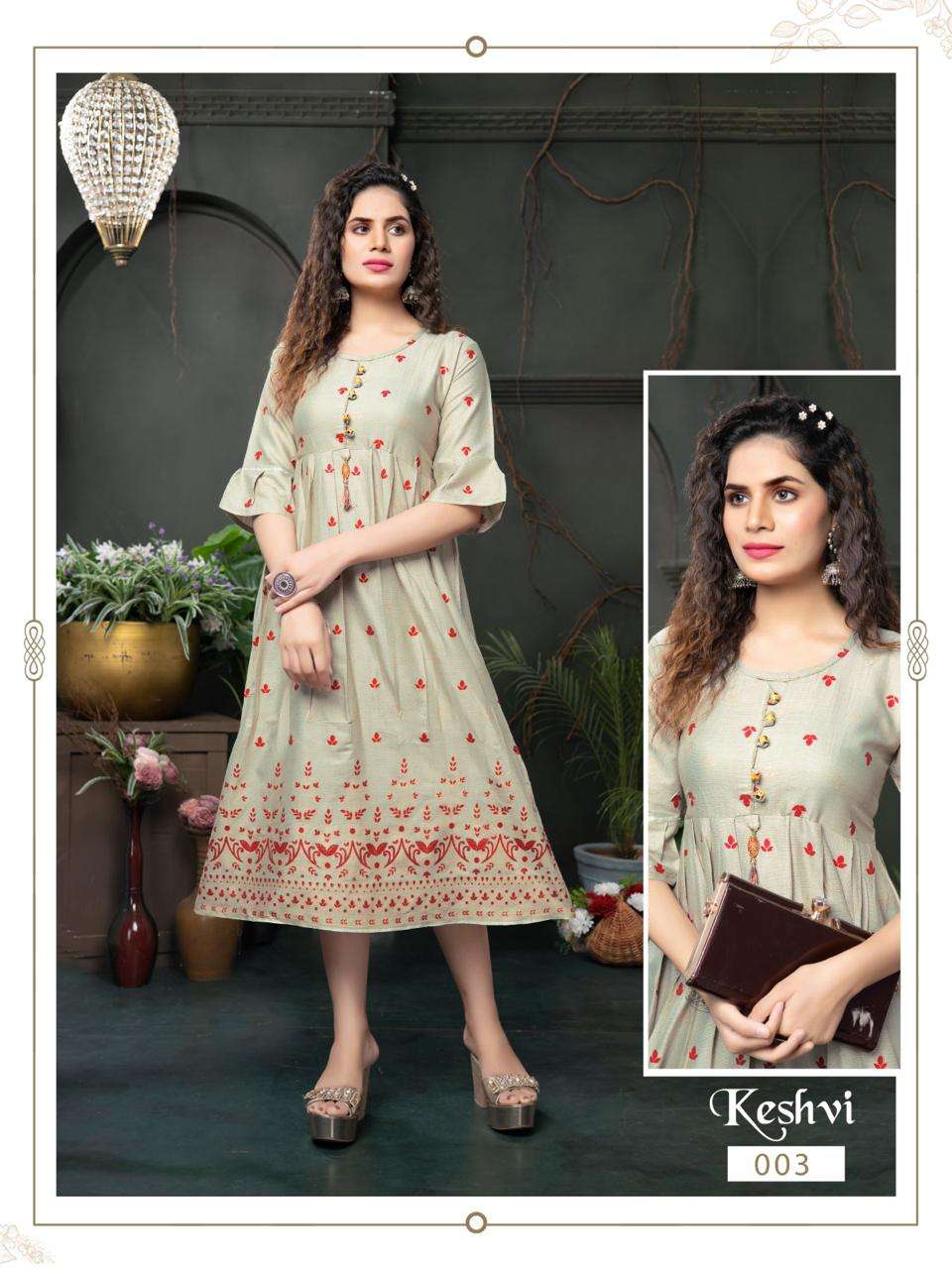 GOLDEN KESHVI Screen Printed Kurti Wholesale catalog