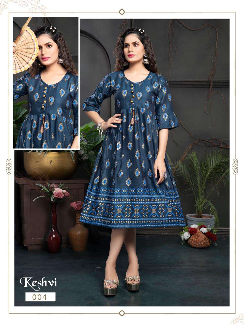 GOLDEN KESHVI Screen Printed Kurti Wholesale catalog