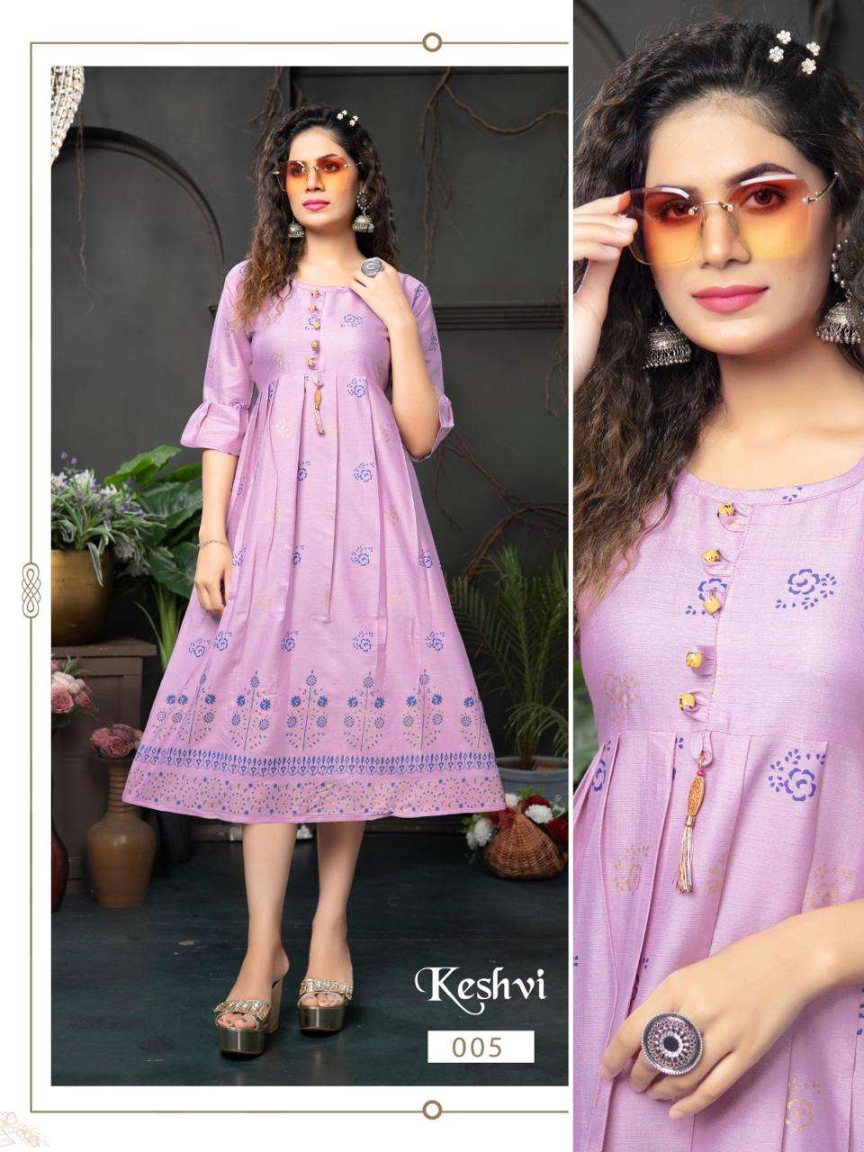 GOLDEN KESHVI Screen Printed Kurti Wholesale catalog