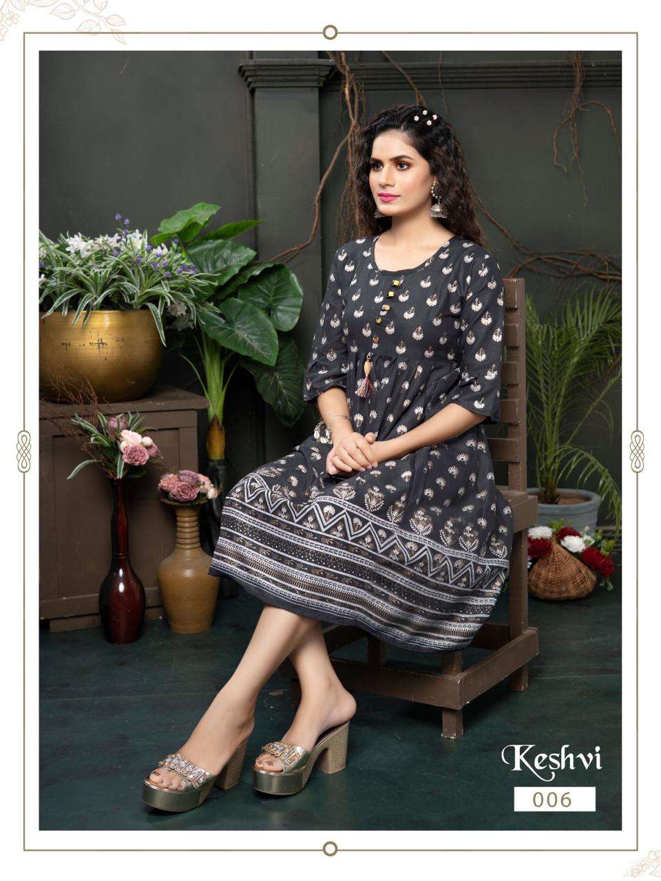 GOLDEN KESHVI Screen Printed Kurti Wholesale catalog