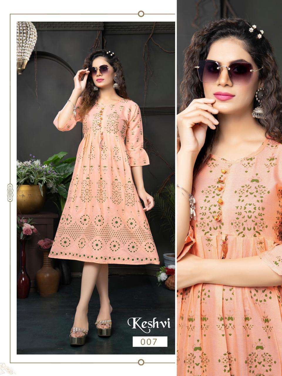 GOLDEN KESHVI Screen Printed Kurti Wholesale catalog