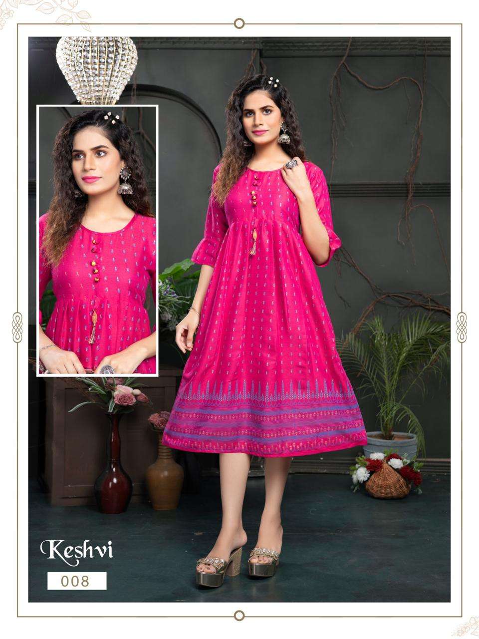 GOLDEN KESHVI Screen Printed Kurti Wholesale catalog