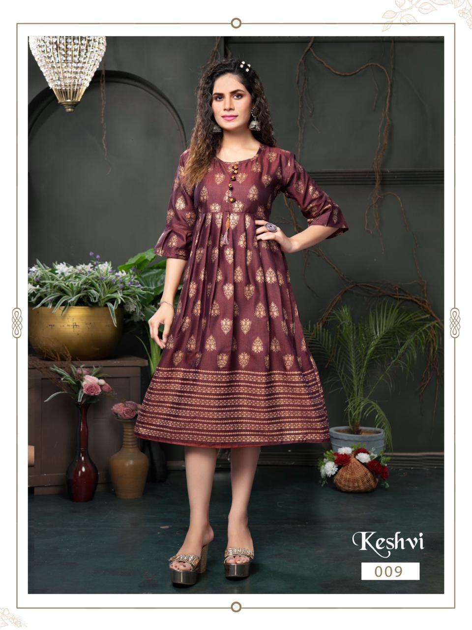 GOLDEN KESHVI Screen Printed Kurti Wholesale catalog