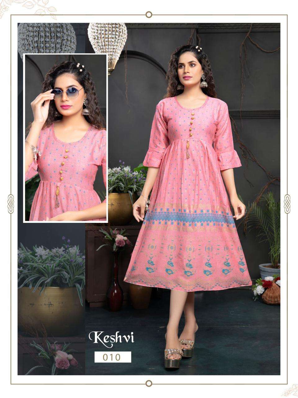 GOLDEN KESHVI Screen Printed Kurti Wholesale catalog