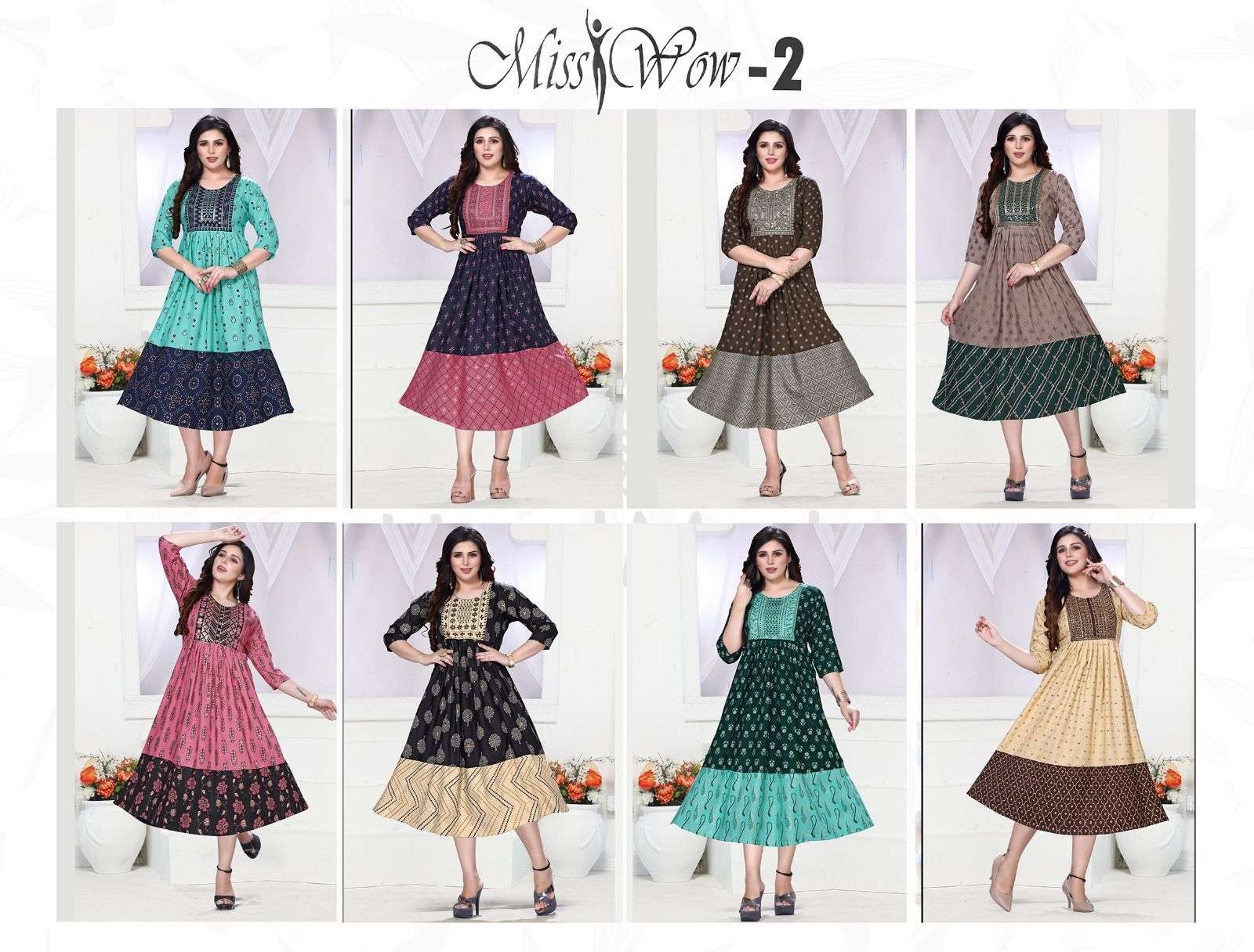 GOLDEN MISS WOW - 2 Kurti Wholesale catalog