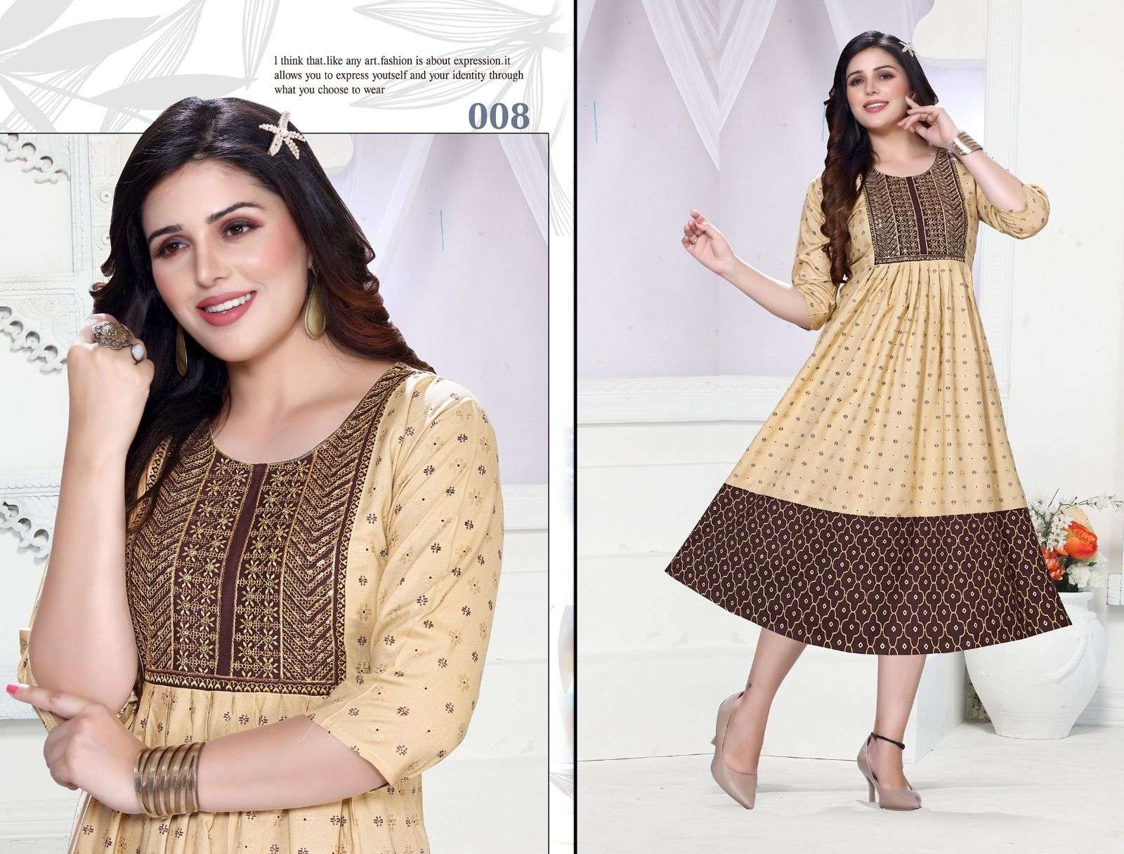 GOLDEN MISS WOW - 2 Kurti Wholesale catalog