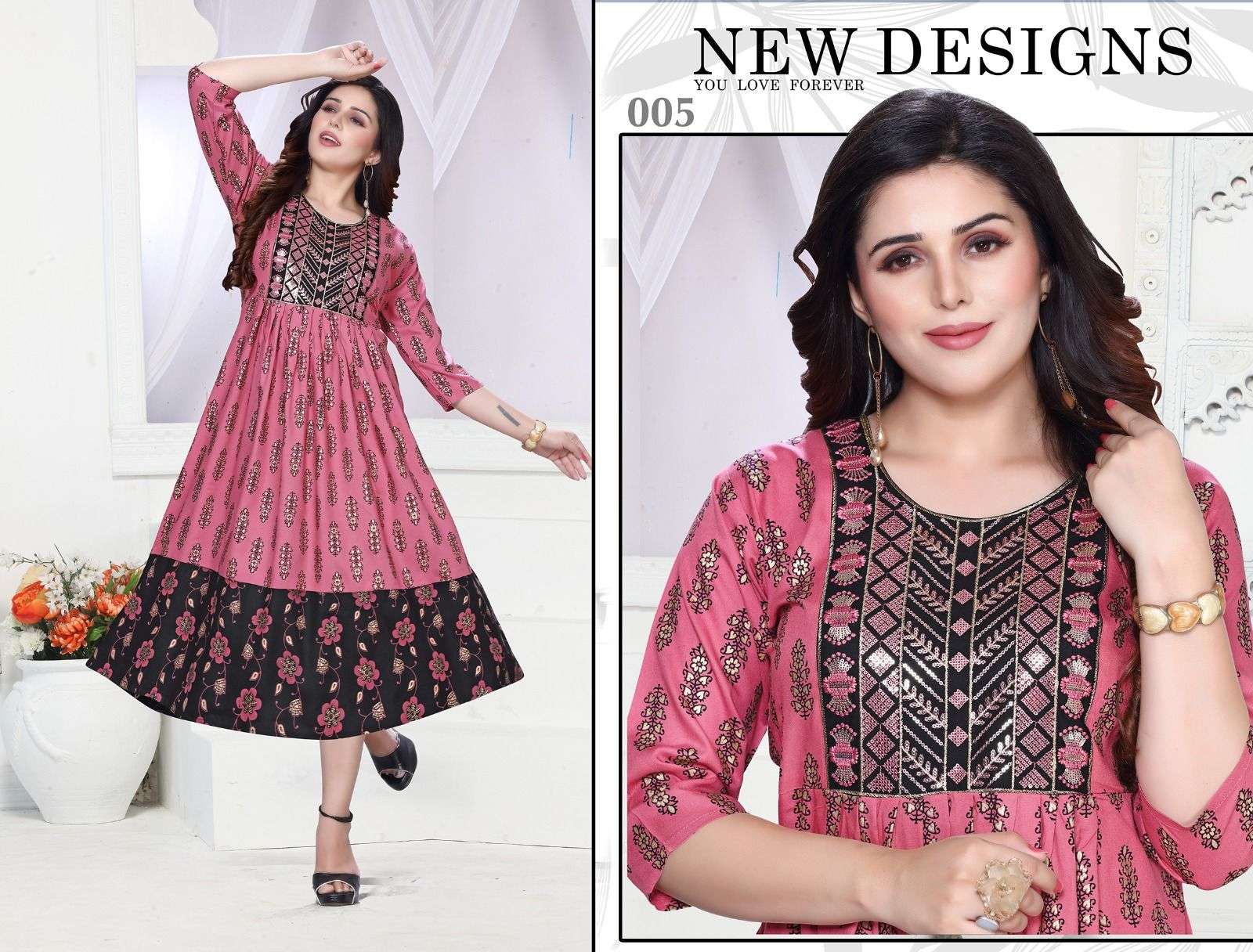 GOLDEN MISS WOW - 2 Kurti Wholesale catalog
