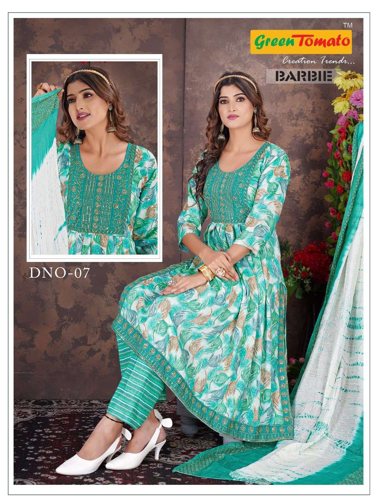 GREEN TOMATO BARBIE Vol-1 Naira Cut Kurti Wholesale catalog