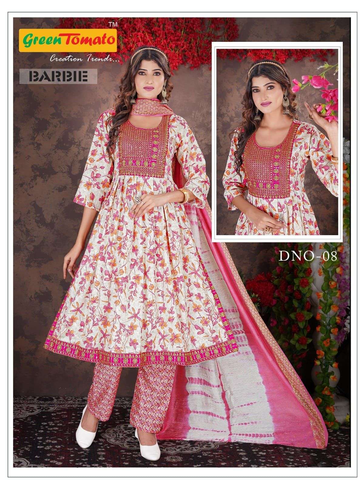GREEN TOMATO BARBIE Vol-1 Naira Cut Kurti Wholesale catalog
