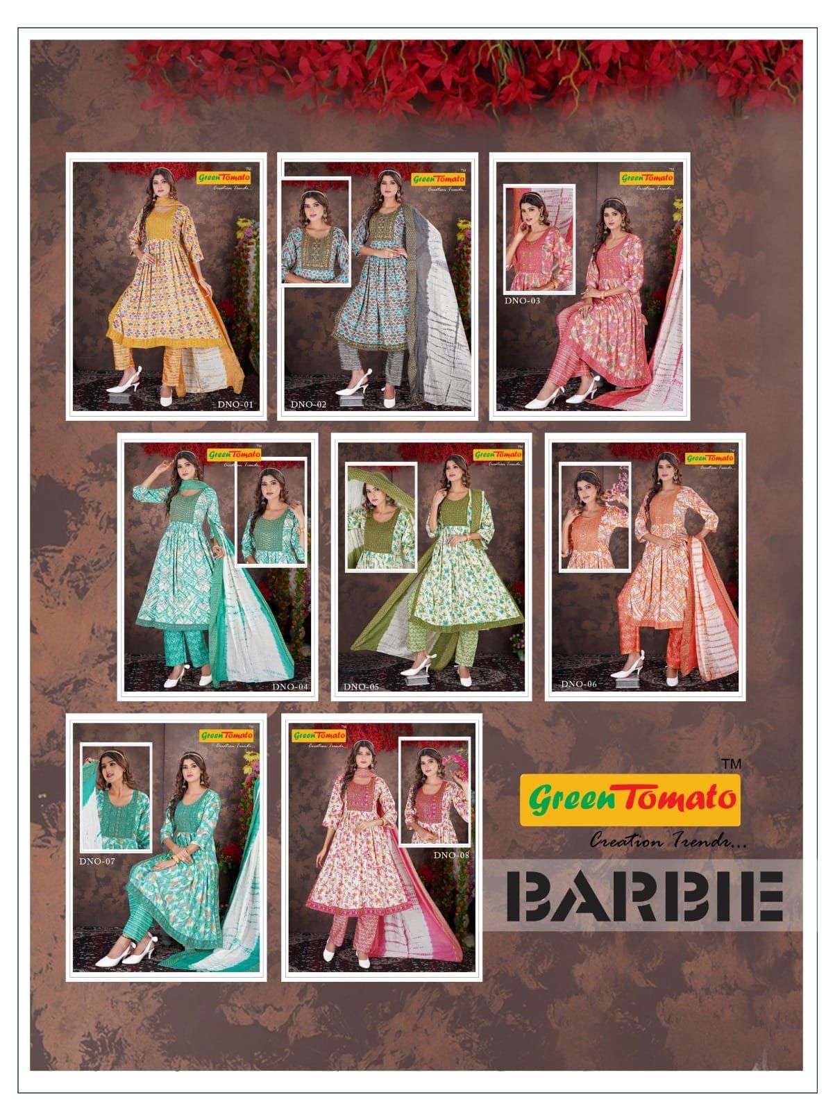 GREEN TOMATO BARBIE Vol-1 Naira Cut Kurti Wholesale catalog