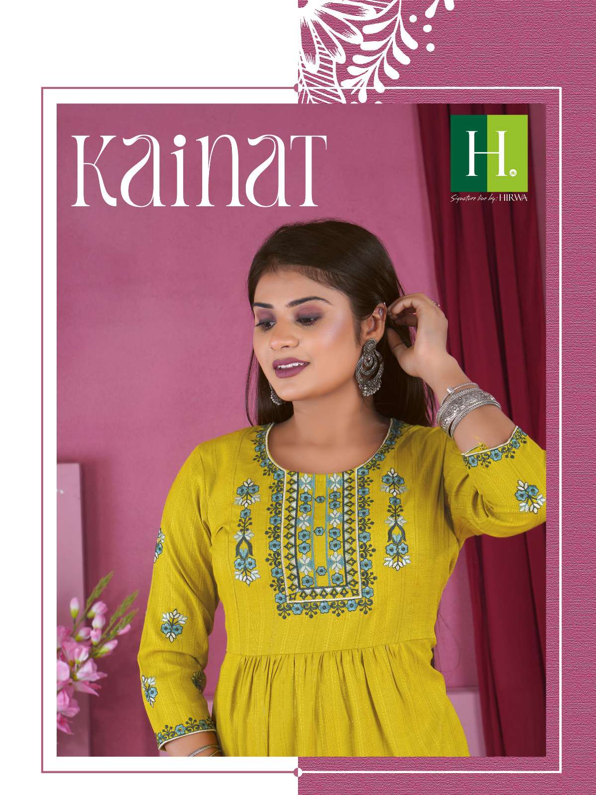 HIRWA  KAINAT Naira cut Kurti Wholesale catalog