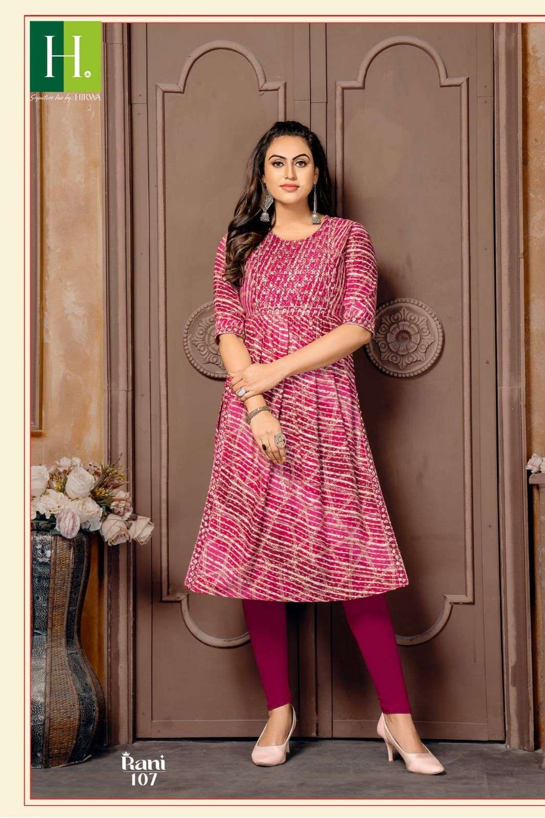 HIRWA  Rani Naira cut Kurti Wholesale catalog