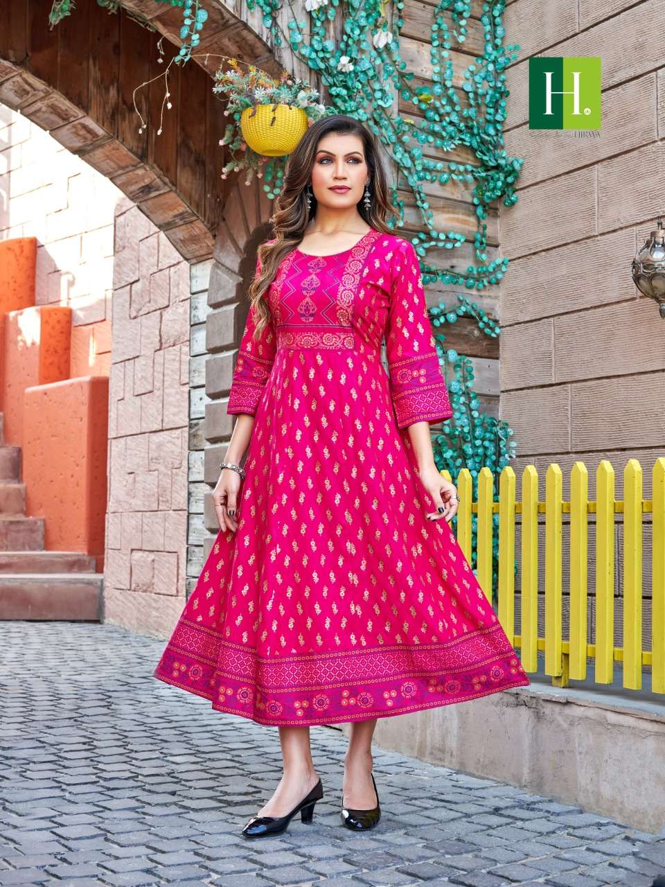 HIRWA SAMANTHA vol-4 Anarkali Kurti Wholesale catalog