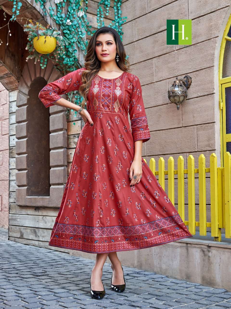 HIRWA SAMANTHA vol-4 Anarkali Kurti Wholesale catalog