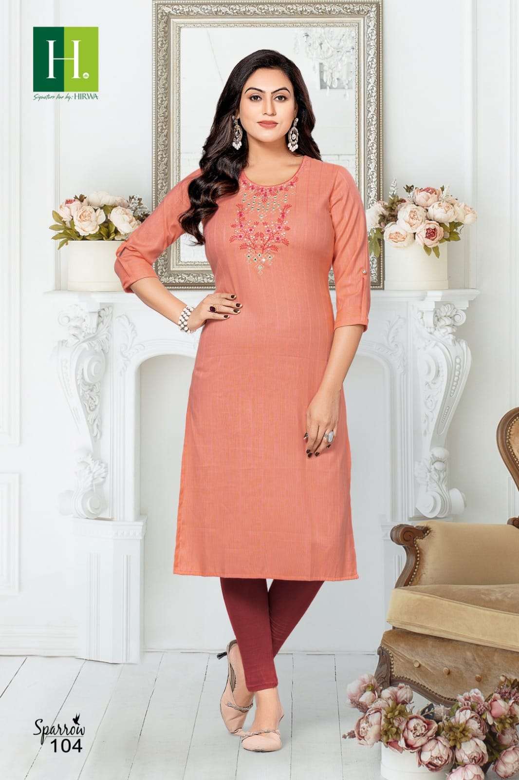HIRWA SPARROW Long Straight Kurti Wholesale catalog
