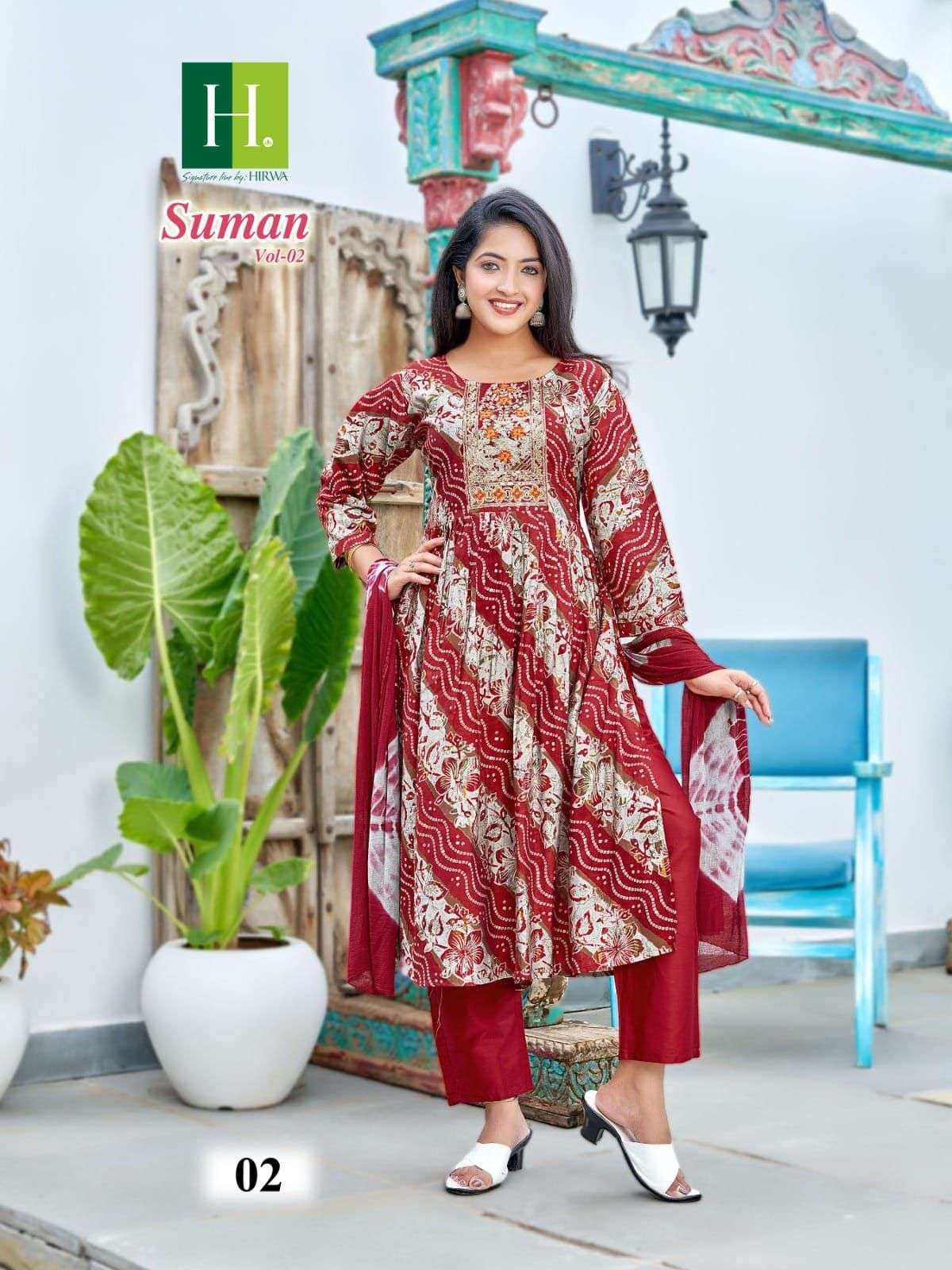 HIRWA  SUMAN vol-2 Naira cut Kurti Wholesale catalog