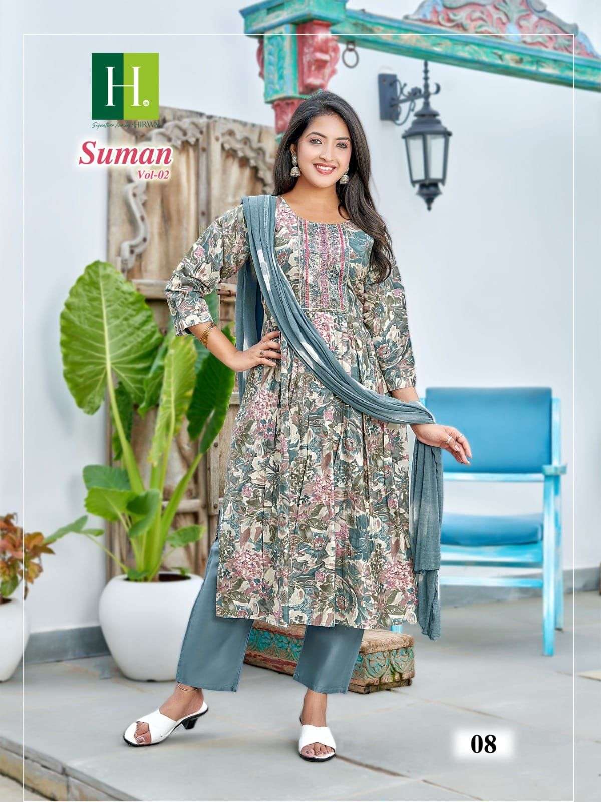 HIRWA  SUMAN vol-2 Naira cut Kurti Wholesale catalog