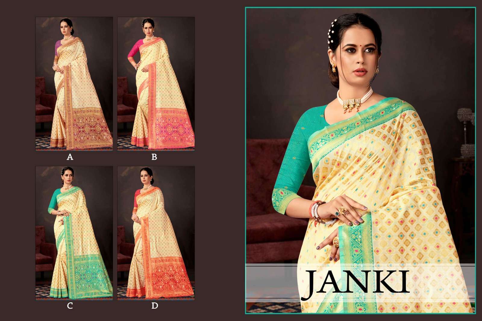 JANKI  BY RONISHA SAREE  BANARASI SILK  FANCY DESIGNER SUPER HIT COLLECTION 