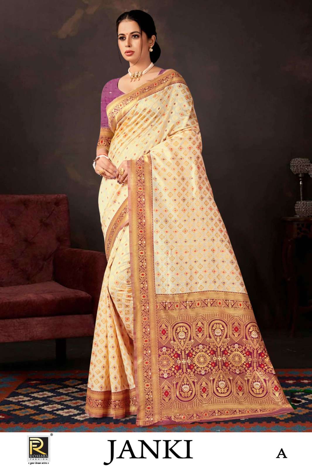 JANKI  BY RONISHA SAREE  BANARASI SILK  FANCY DESIGNER SUPER HIT COLLECTION 
