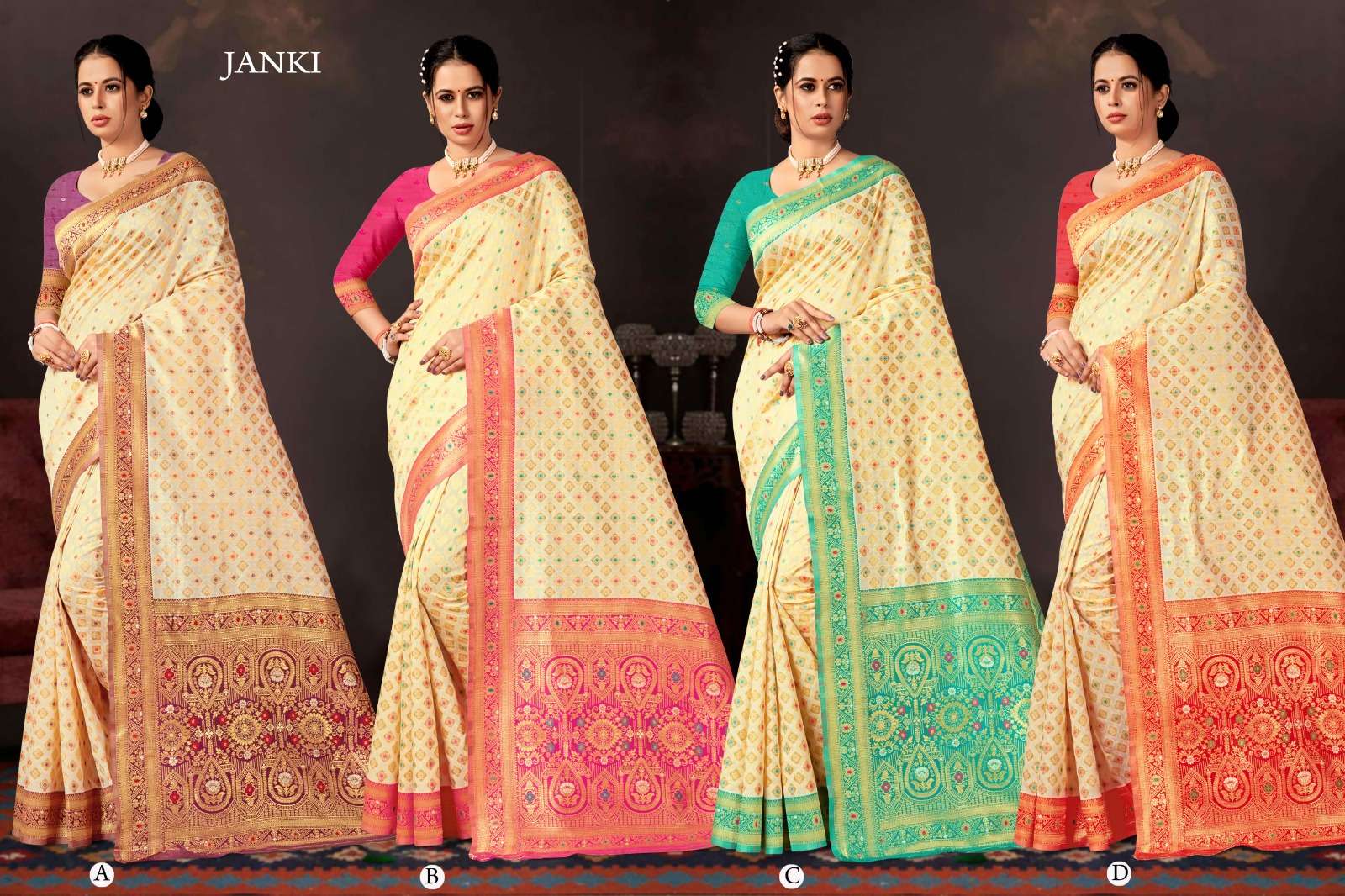JANKI  BY RONISHA SAREE  BANARASI SILK  FANCY DESIGNER SUPER HIT COLLECTION 