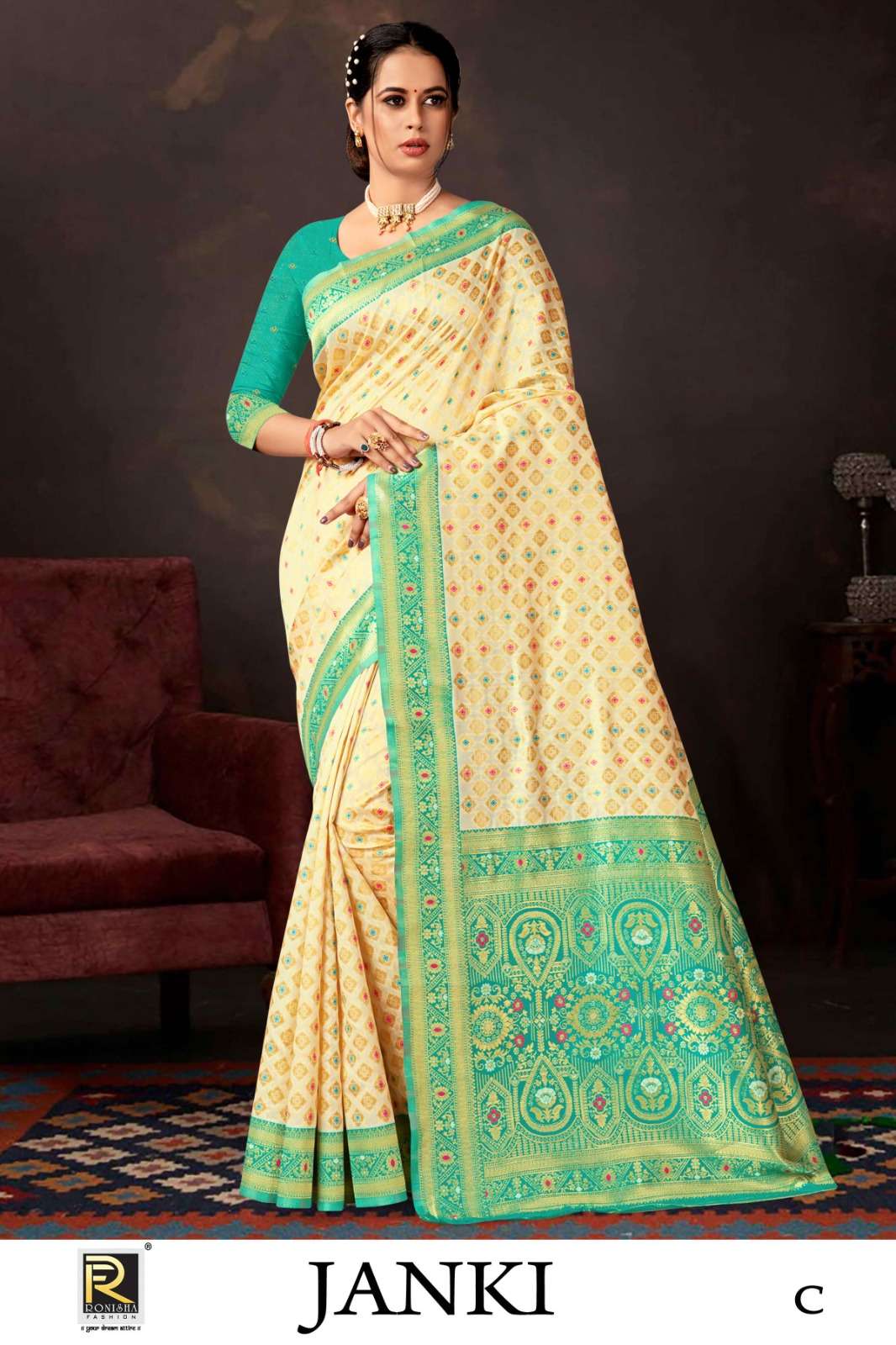 JANKI  BY RONISHA SAREE  BANARASI SILK  FANCY DESIGNER SUPER HIT COLLECTION 