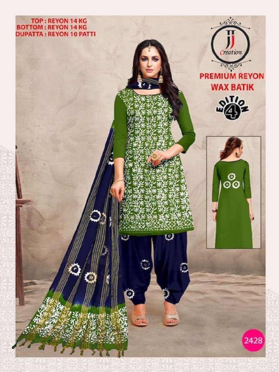 JJ Premium Rayon Wax Batik - Dress Material  - Wholesale Catalog