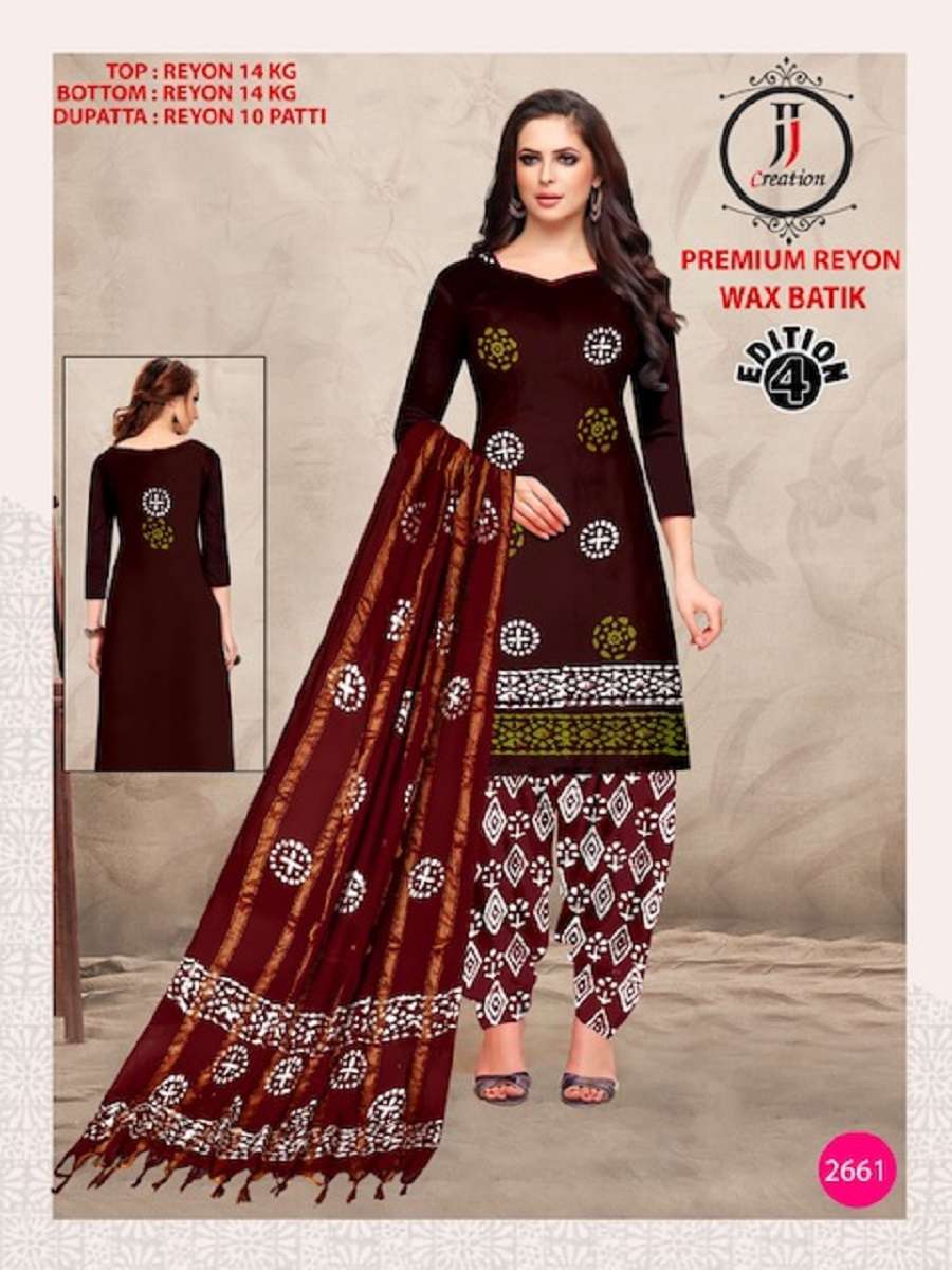 JJ Premium Rayon Wax Batik - Dress Material  - Wholesale Catalog