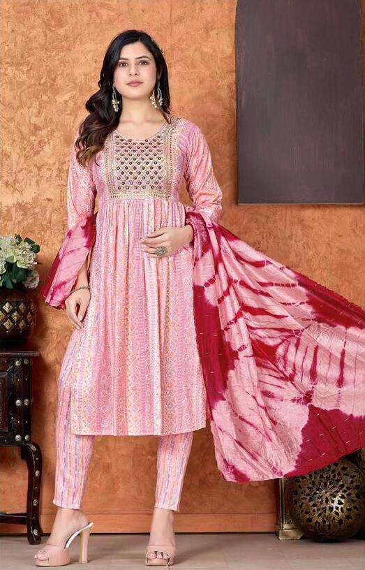 JLF BLUE MOON Naira Cut Rayon Foil Print Kurti Wholesale catalog