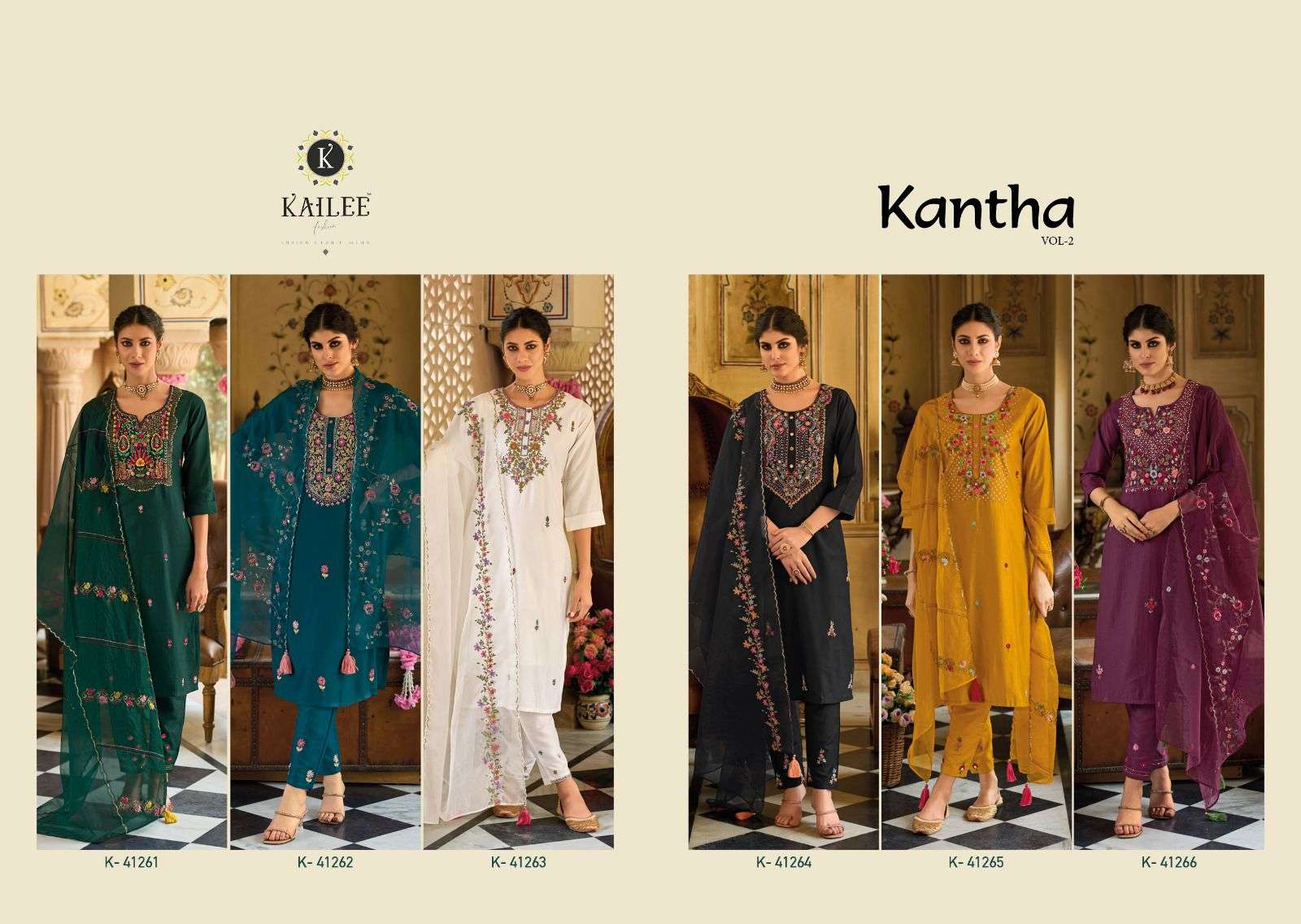 KAILEE FASHION KANTHA VOL-2 KURTI WHOLESALE CATALOG