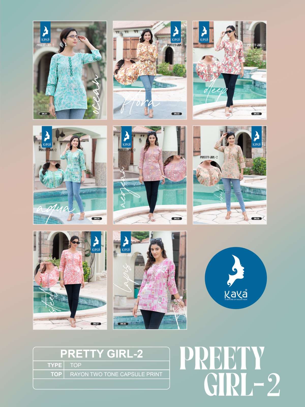 KAYA PRETTY GIRL 2 Kurti Wholesale catalog