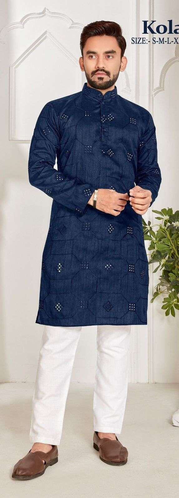 KOLAI RAYON COTTON FULL EMBROIDERY MIRROR WORK KURTA Wholesale catalog