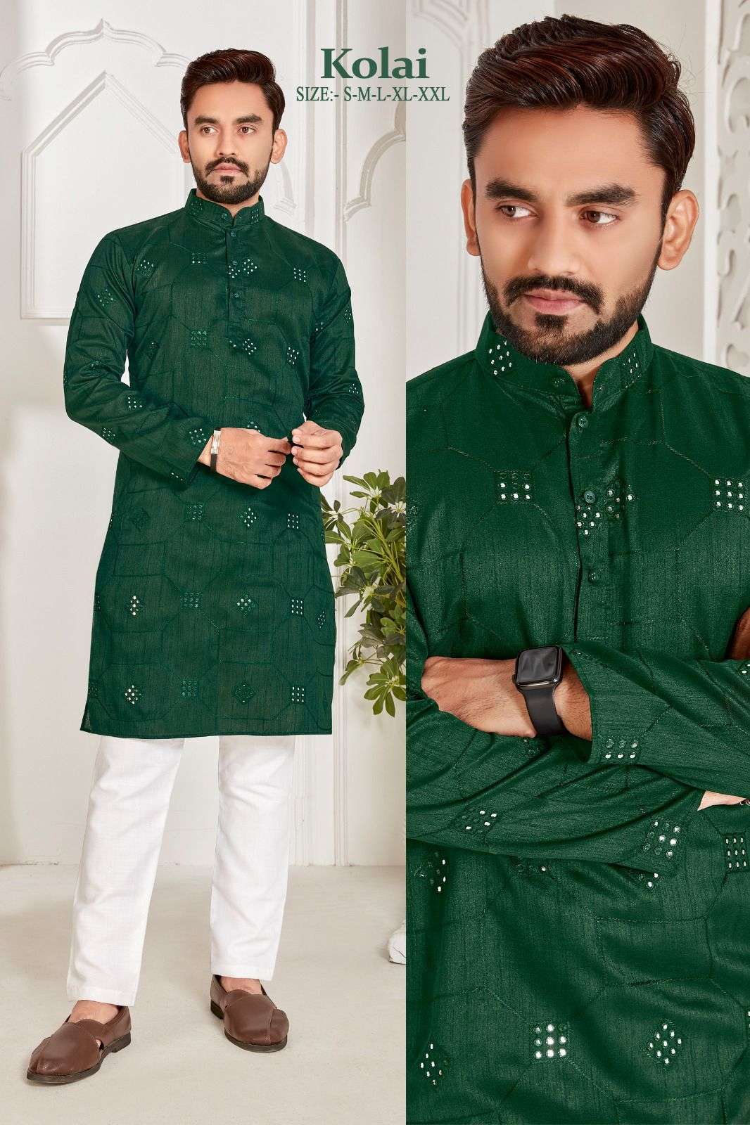 KOLAI RAYON COTTON FULL EMBROIDERY MIRROR WORK KURTA Wholesale catalog