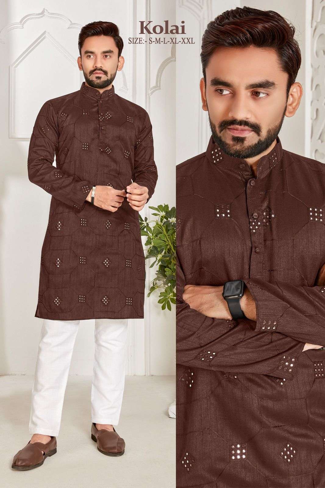 KOLAI RAYON COTTON FULL EMBROIDERY MIRROR WORK KURTA Wholesale catalog
