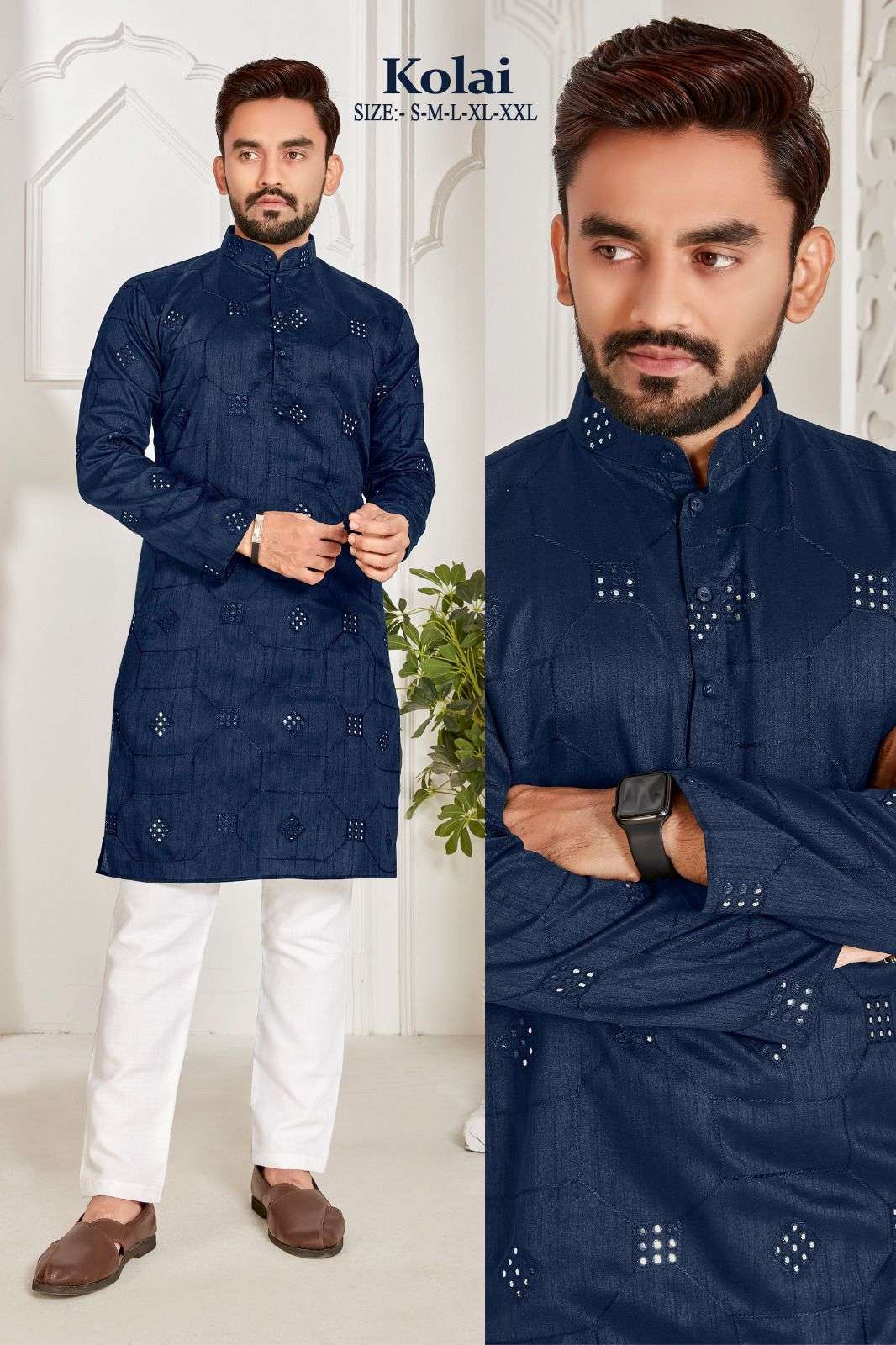 KOLAI RAYON COTTON FULL EMBROIDERY MIRROR WORK KURTA Wholesale catalog