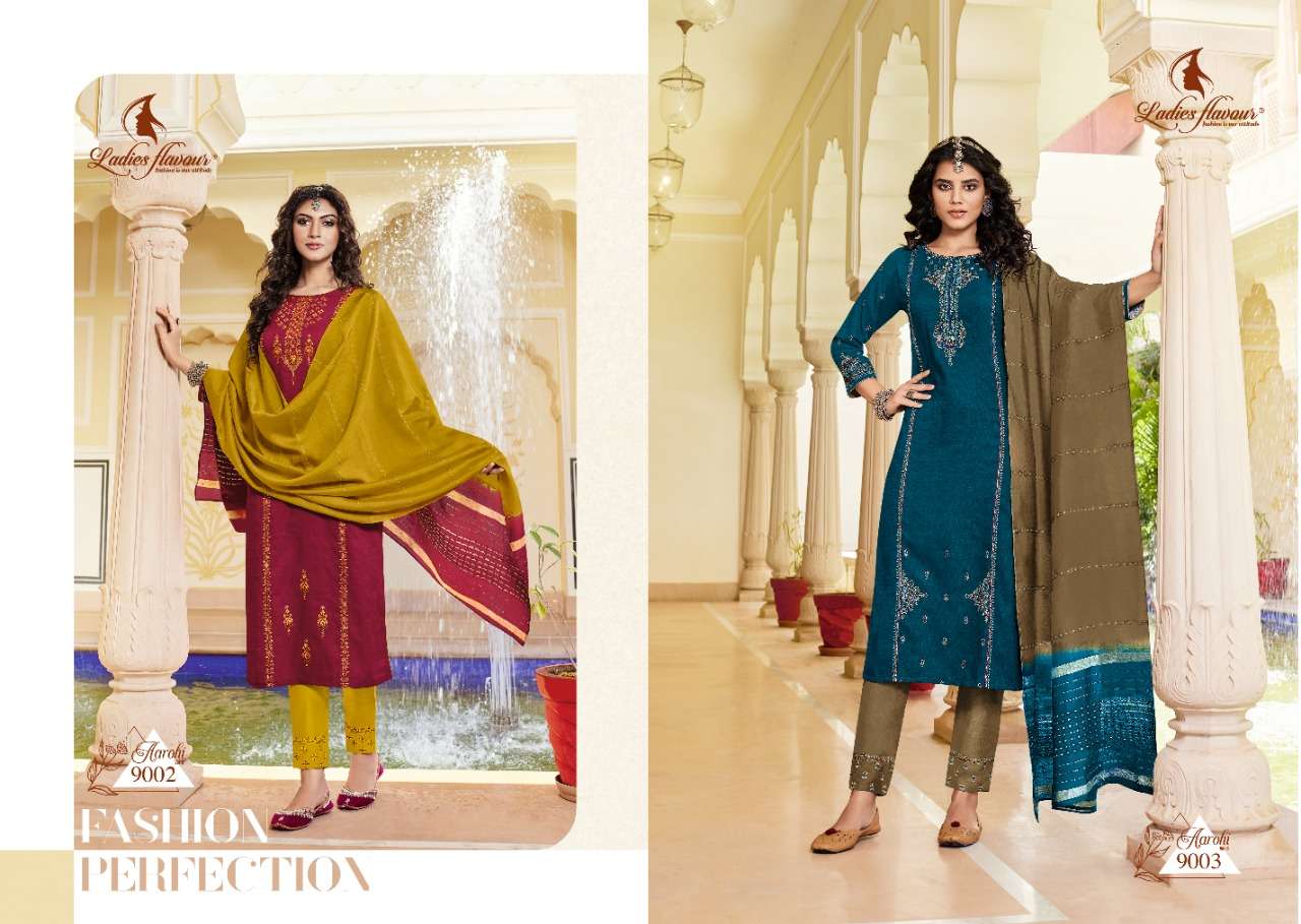 Ladies Flavour Aarohi Vol 9 Chinon Kurti Wholesale catalog