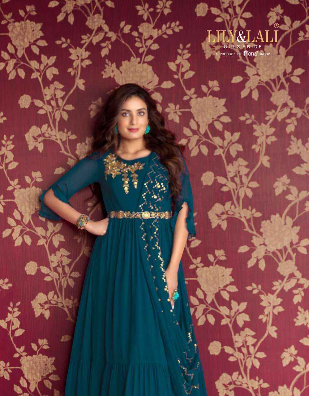 LILY & LALI ROSETTE Georgette Gown Kurti Wholesale catalog
