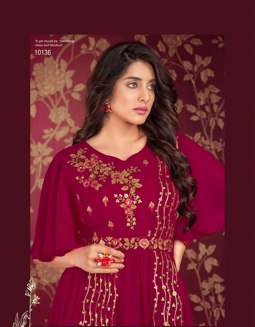 LILY & LALI ROSETTE Georgette Gown Kurti Wholesale catalog