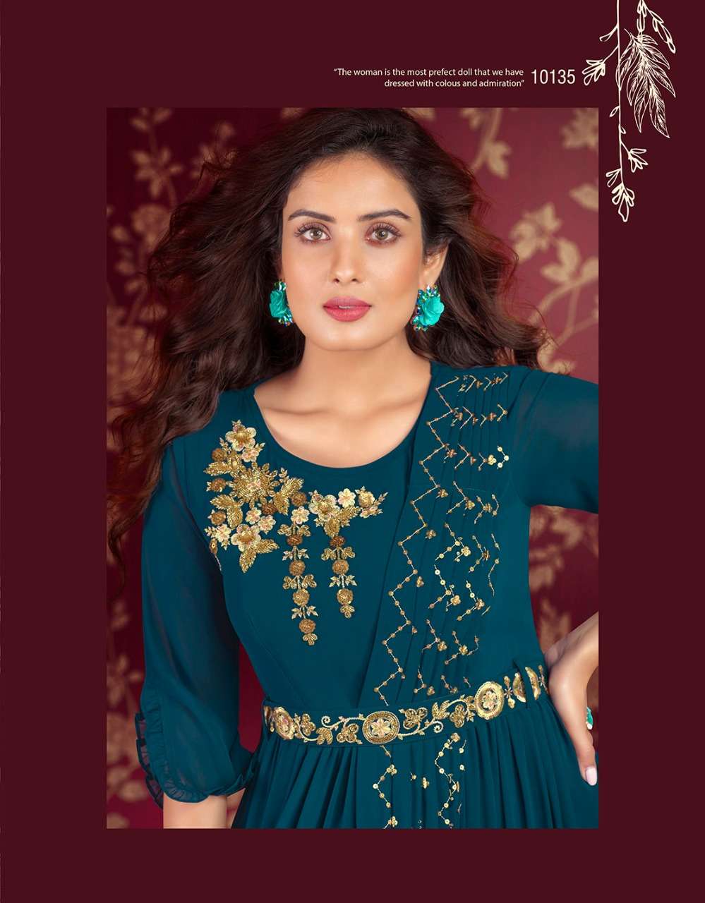 LILY & LALI ROSETTE Georgette Gown Kurti Wholesale catalog