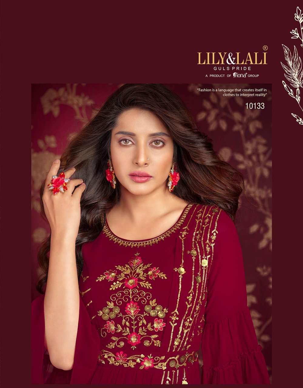 LILY & LALI ROSETTE Georgette Gown Kurti Wholesale catalog