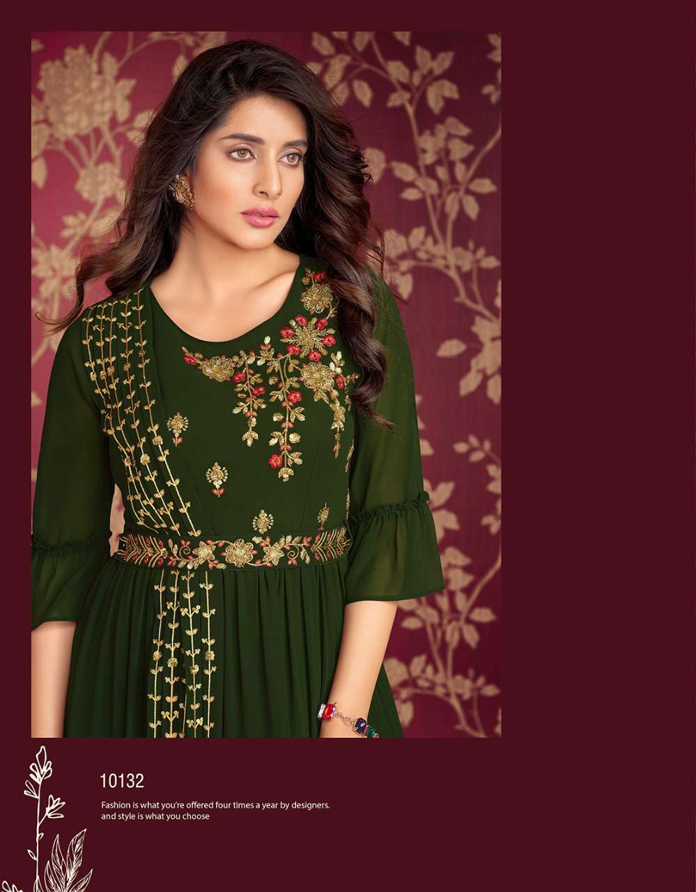 LILY & LALI ROSETTE Georgette Gown Kurti Wholesale catalog