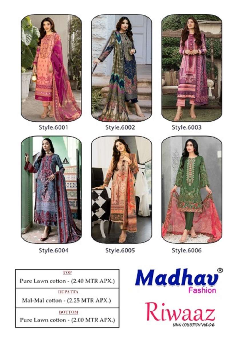Madhav RIwaaz Vol-6 – Dress Material -  Wholesale Catalog