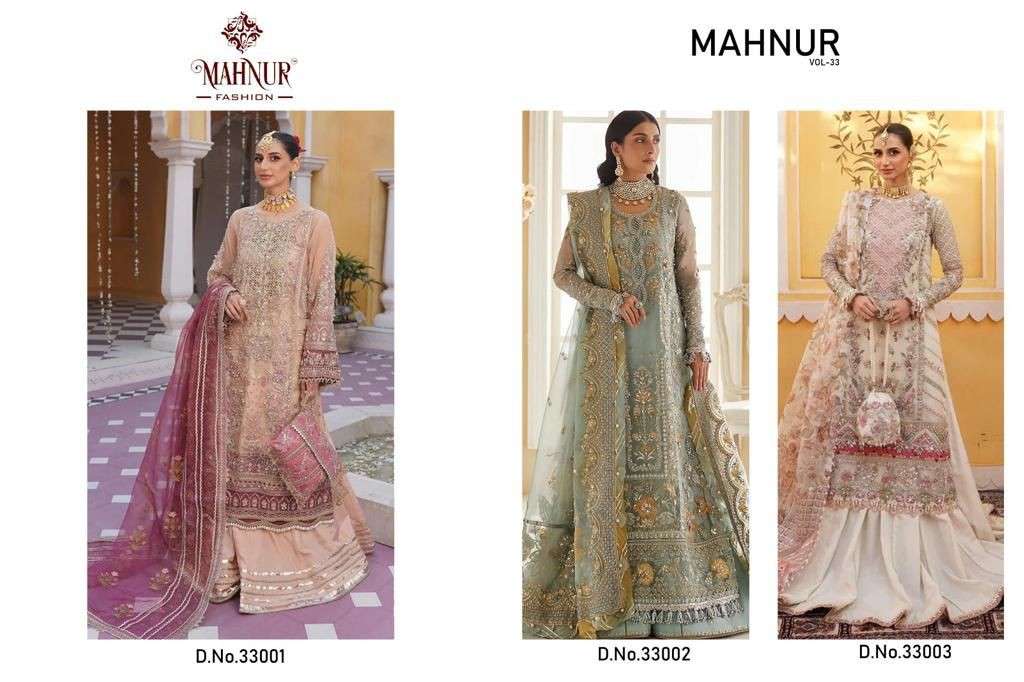 Mahnur Vol 33 Beautiful Pakisatni Salwar Kameez Wholesale catalog