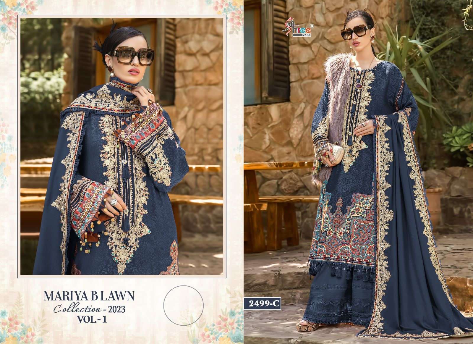 MARIYA B LAWN COLLECTION. 23 Vol-1 SIFFON Salwar Kameez Wholesale catalog