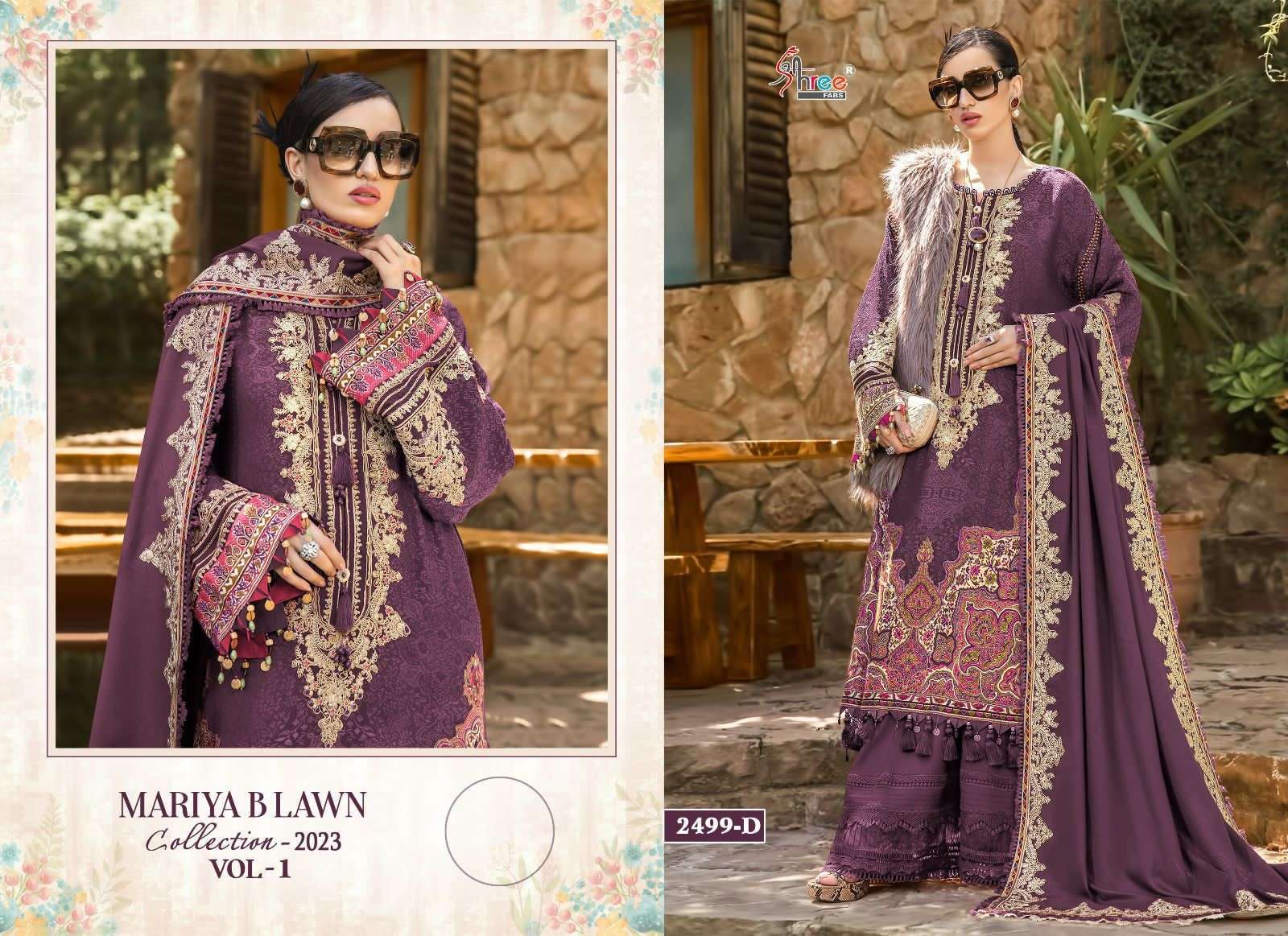 MARIYA B LAWN COLLECTION. 23 Vol-1 SIFFON Salwar Kameez Wholesale catalog