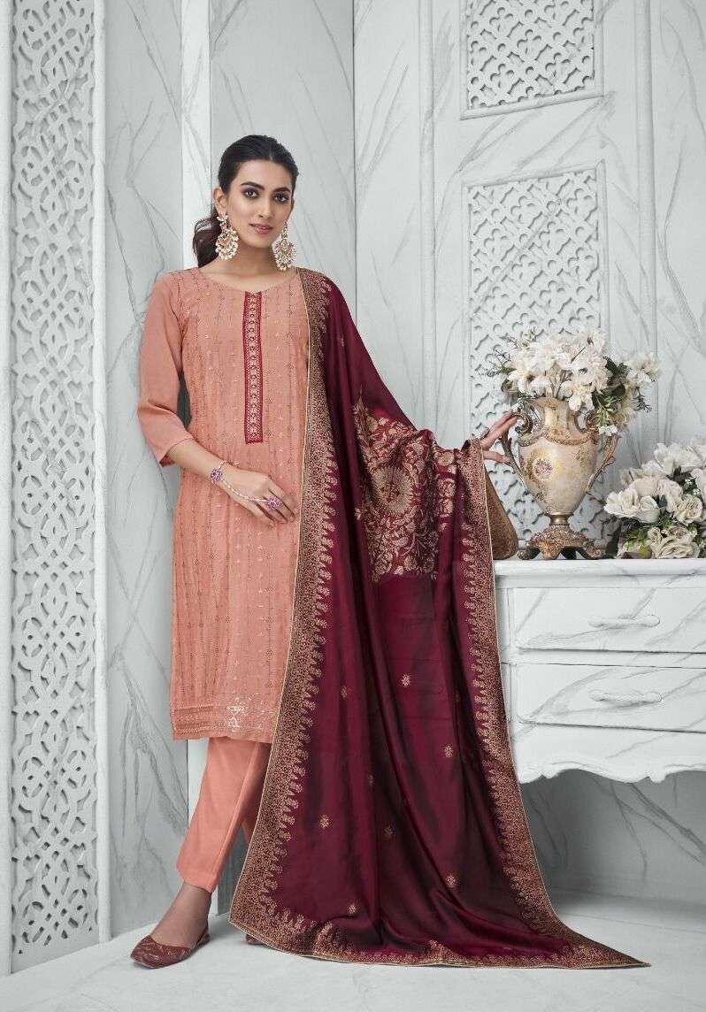 MASAKALI pure chinon top with BEAUTIFUL EMBROIDERY Salwar Kameez Wholesale catalog